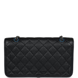 Chanel French Riviera Flap Bag Black Calfskin Aged Ruthenium Hardware