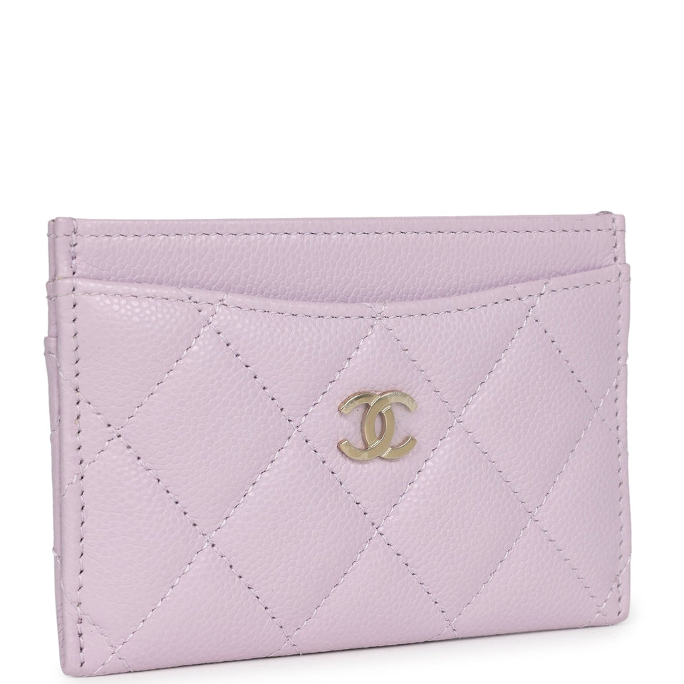 Chanel  Holder Wallet Lilac Caviar Gold Hardware
