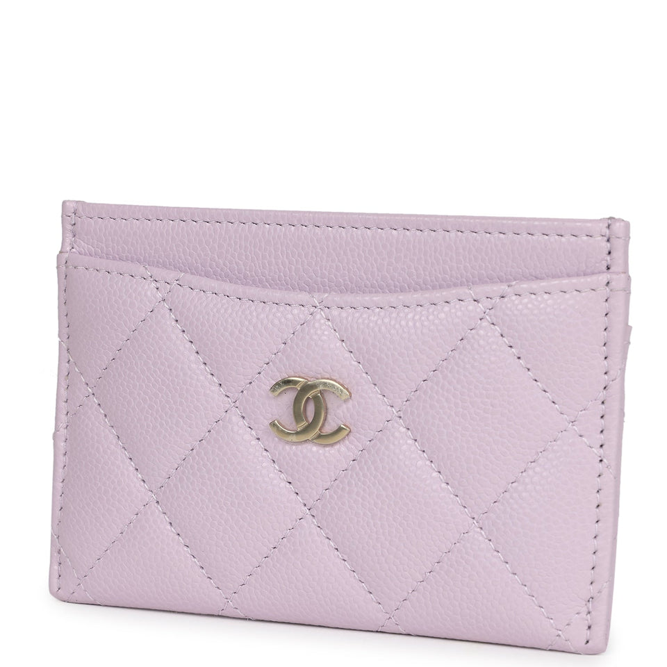 Chanel  Holder Wallet Lilac Caviar Gold Hardware
