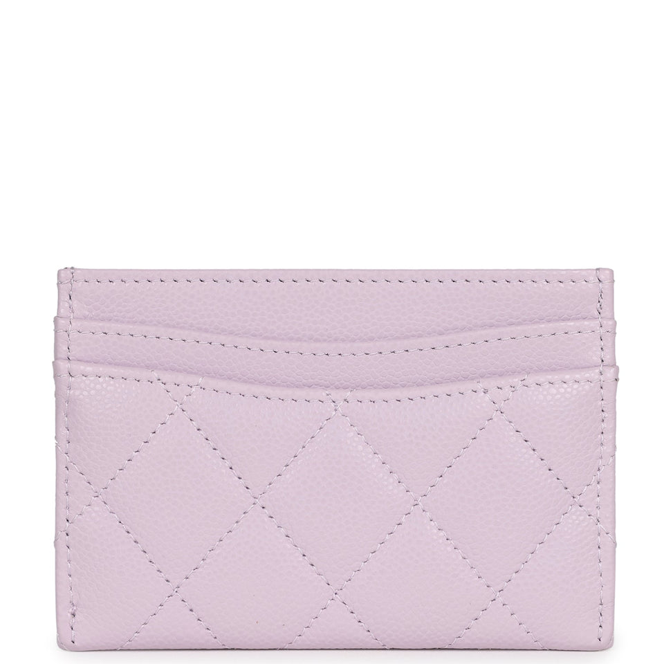 Chanel  Holder Wallet Lilac Caviar Gold Hardware