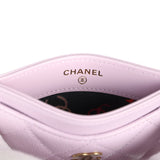 Chanel  Holder Wallet Lilac Caviar Gold Hardware