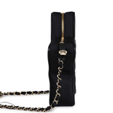Chanel Star Bag Black Satin Light Gold Hardware