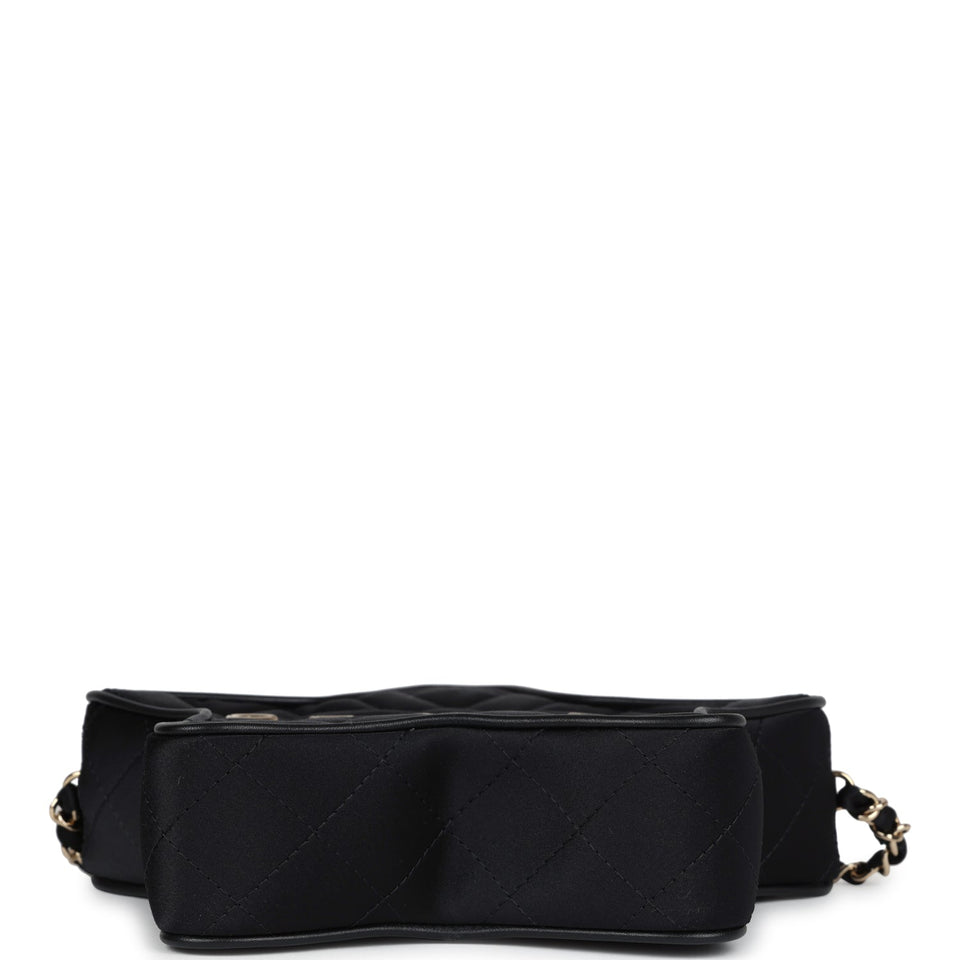 Chanel Star Bag Black Satin Light Gold Hardware