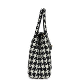 Chanel Small Kelly Shopper Black and White Houndstooth Tweed Brushed Gold Hardware