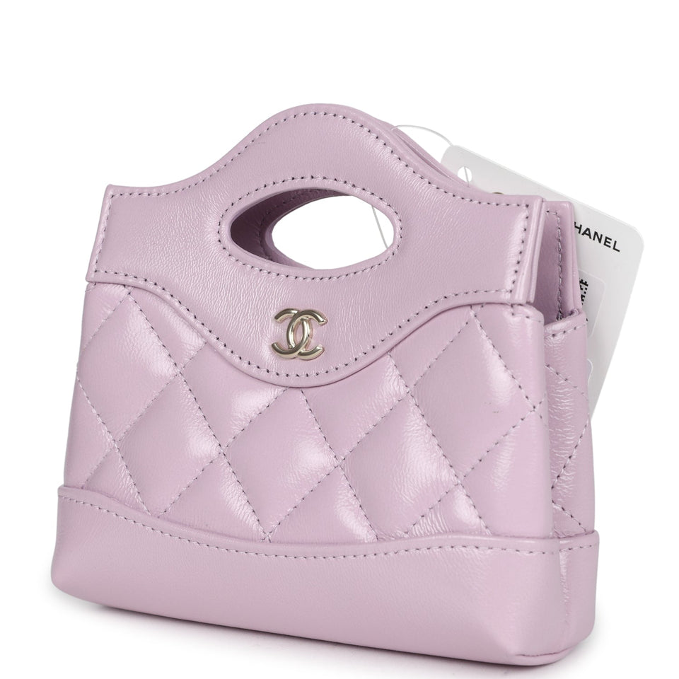 Chanel Micro 31 Shopper Light Purple Shiny Lambskin Light Gold Hardware
