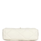 Chanel Large 19 Flap Bag White Lambskin Mixed Metal Hardware