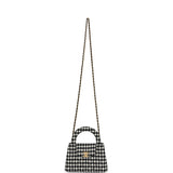 Chanel Small Kelly Shopper Black and White Houndstooth Tweed Brushed Gold Hardware