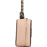 Chanel Medium CC Filigree Vanity Case Black and Beige Caviar Antique Gold Hardware