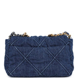 Chanel Medium 19 Flap Dark Blue Denim Mixed Metal Hardware