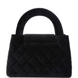 Chanel Small Kelly Shopper Black Velvet Brushed Gold Hardware
