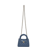 Chanel Small Kelly Shopper Blue Shiny Aged Calfskin Brushed Gold Hardware