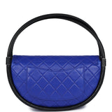 Chanel Small Hula Hoop Bag Dark Blue and Black Lambskin Ruthenium Hardware