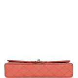 Chanel Classic East West Single Flap Coral Caviar Light Gold Hardware