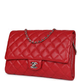 Chanel Clutch with Chain Bag Red Caviar Silver Hardware - Remaining Balance