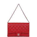 Chanel Clutch with Chain Bag Red Caviar Silver Hardware - Remaining Balance