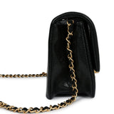 Chanel Small Flap Bag Black Shiny Grained Calfskin Brushed Gold Hardware
