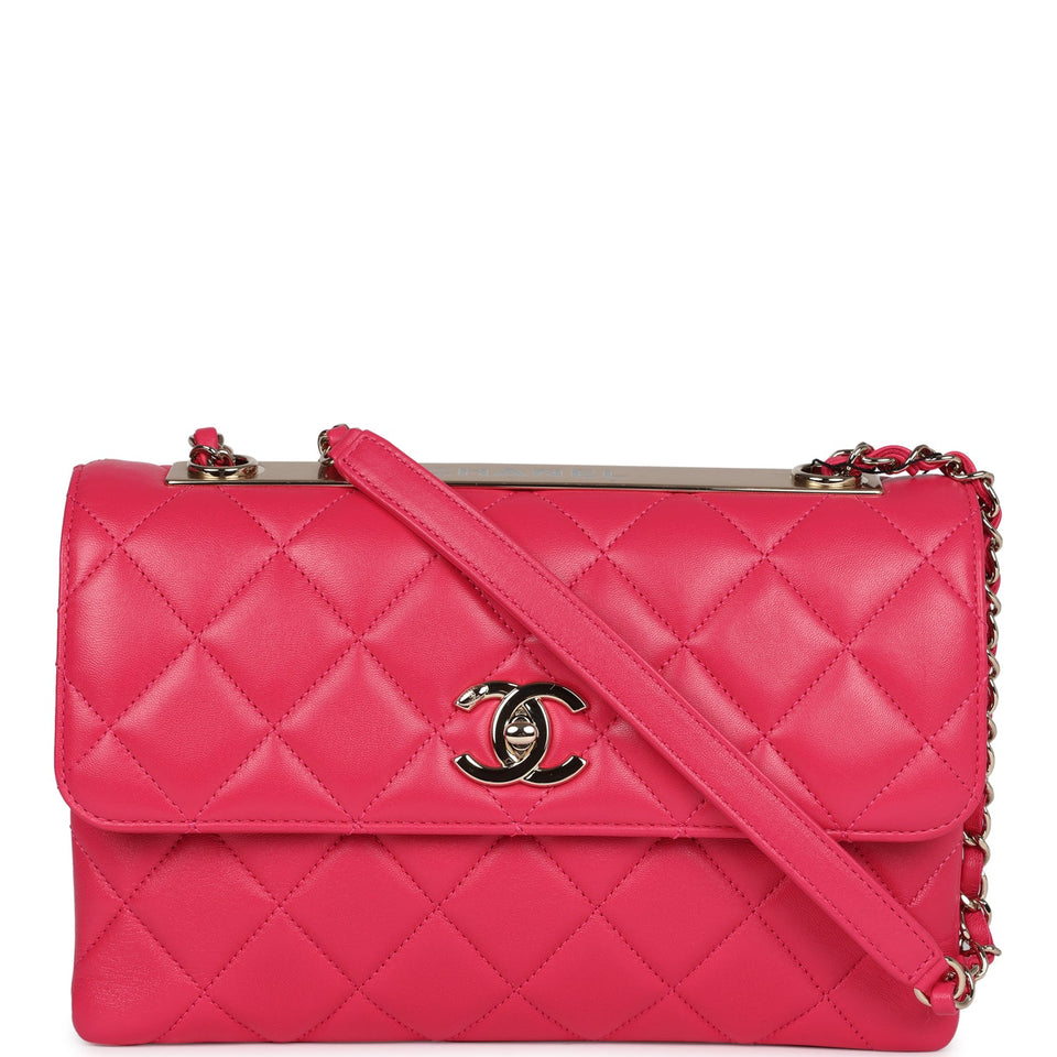Chanel Medium Trendy CC Flap Bag Dark Pink Lambskin Light Gold Hardware