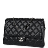Chanel Clutch with Chain Bag Black Caviar Silver Hardware