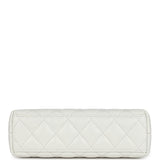 Chanel Small Kelly Shopper White Shiny Aged Calfskin Brushed Gold Hardware