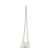 Chanel Bow Wallet  Holder on Chain White/Beige Tweed/Calfskin Gold Hardware