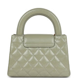 Chanel Small Kelly Shopper Khaki Shiny Aged Calfskin Brushed Gold Hardware