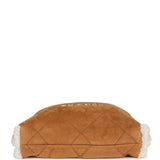 Chanel Small 22 Bag Tan Suede and White Shearling Gold Hardware
