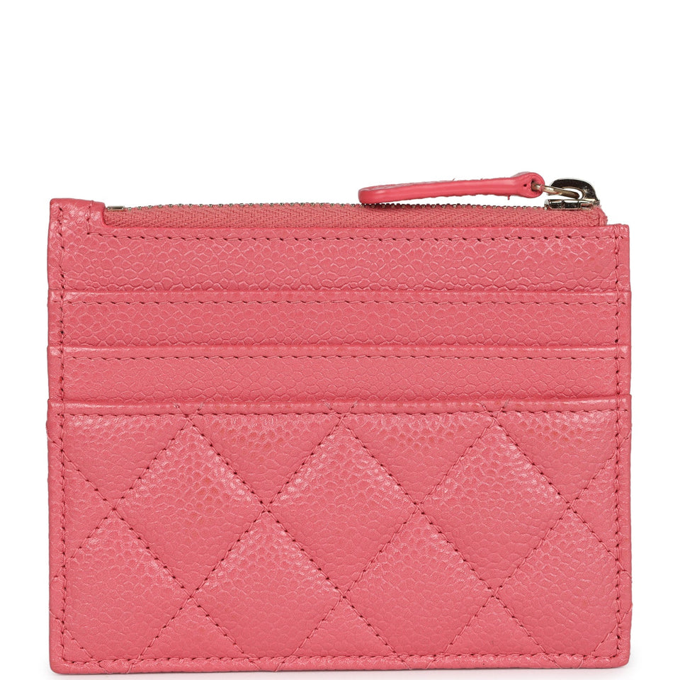 Chanel Zipped  Holder Wallet Pink Caviar Gold Hardware