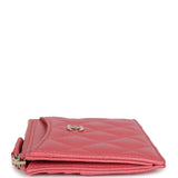 Chanel Zipped  Holder Wallet Pink Caviar Gold Hardware