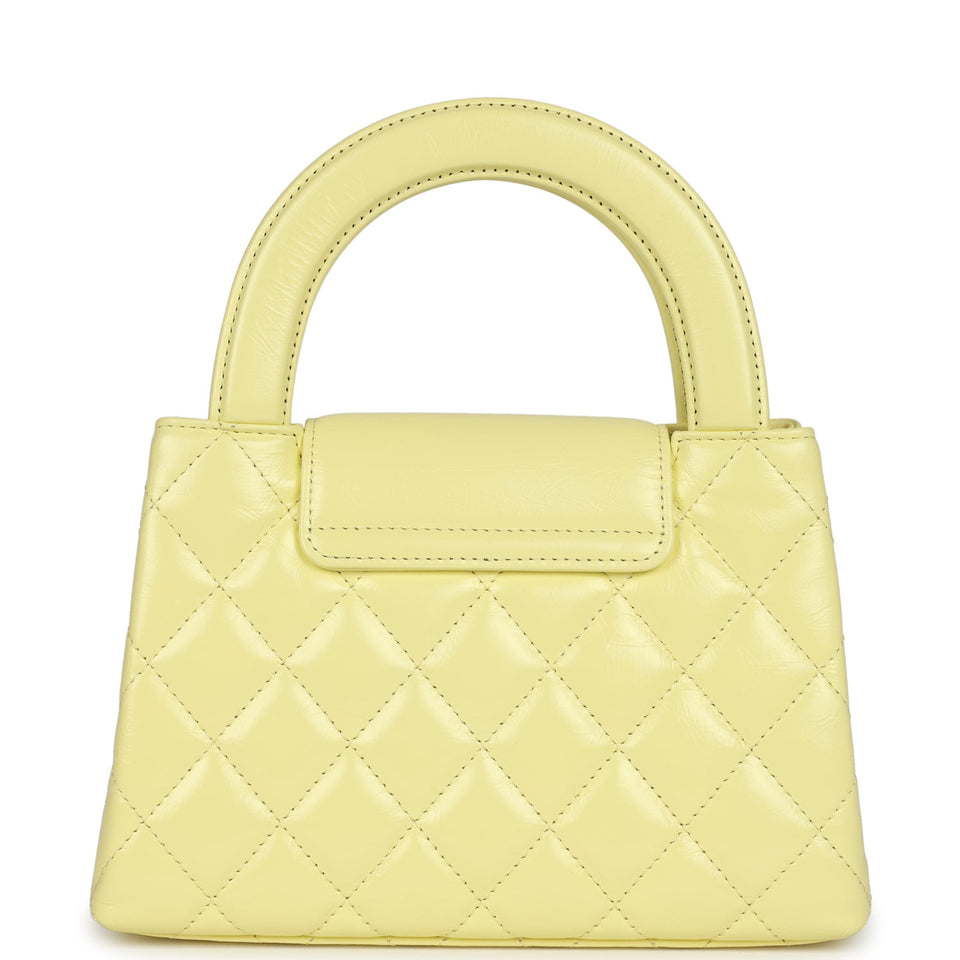Chanel Small Kelly Yellow Shiny Aged Calfskin Brushed Gold Hardware