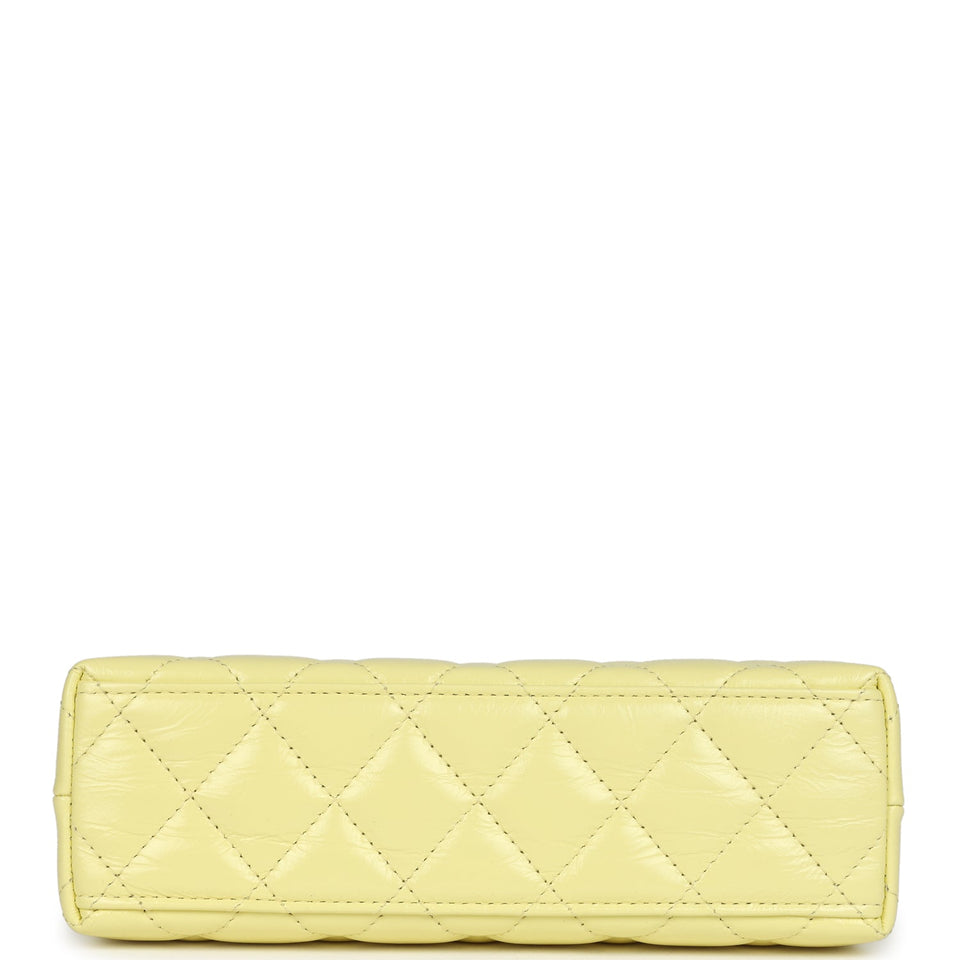 Chanel Small Kelly Yellow Shiny Aged Calfskin Brushed Gold Hardware