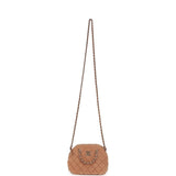 Chanel Small Crossbody Bag Light Brown Shearling Light Gold Hardware
