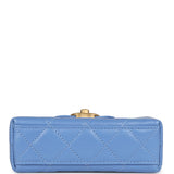 Chanel Nano Kelly Shopper Blue Shiny Aged Calfskin Brushed Gold Hardware