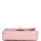 Chanel Mini Rectangular Flap Bag with Heart Chain Pink Lambskin Antique Gold Hardware