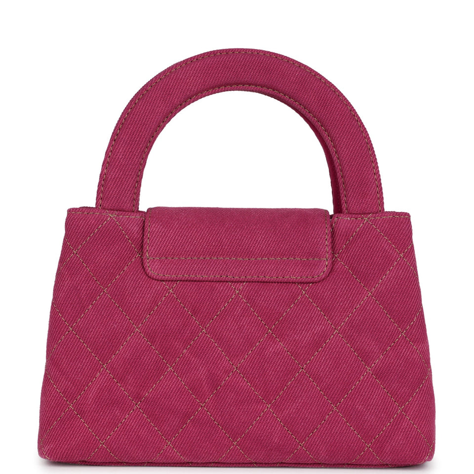 Chanel Small Kelly Shopper Pink Washed Denim Brushed Gold Hardware