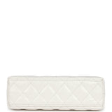 Chanel Small Kelly Shopper White Shiny Aged Calfskin Brushed Gold Hardware