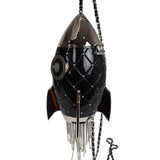 Chanel Limited Edition Rocket Ship Minaudière Bag Black Lucite and Crystals Silver Hardware