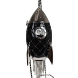 Chanel Limited Edition Rocket Ship Minaudière Bag Black Lucite and Crystals Silver Hardware