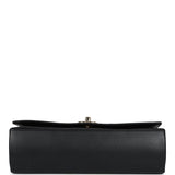 Chanel Flap Bag Black Calfskin Light Gold Hardware