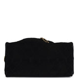 Chanel Large 25 Hobo Bag Black Suede Antique Gold Hardware