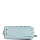 Chanel Small Coco Top Handle Flap Bag Light Blue Caviar Light Gold Hardware