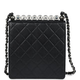 Chanel Chic Pearls Flap Bag Black Calfskin Aged Ruthenium Hardware