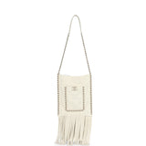 Chanel Small CC Fringe Shopping Bag White Calfskin Light Gold Hardware