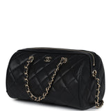 Chanel Mini Timeless Classic Barrel Bag with Chain Black Shiny Caviar Light Gold Hardware
