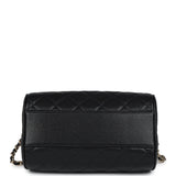 Chanel Mini Timeless Classic Barrel Bag with Chain Black Shiny Caviar Light Gold Hardware