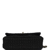Chanel Mini Summer Nights Flap Bag Black Woven Patent Leather Light Gold Hardware