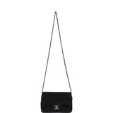 Chanel Mini Summer Nights Flap Bag Black Woven Patent Leather Light Gold Hardware