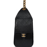 Chanel Small 25 Hobo Bag Black Caviar Antique Gold Hardware