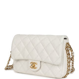 Chanel Mini CC You Flap Bag White Caviar Gold Hardware