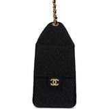 Chanel Small 25 Hobo Bag Black Washed Denim Antique Gold Hardware