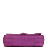 Chanel Medium Easy Carry Flap Bag Purple Python Silver Hardware